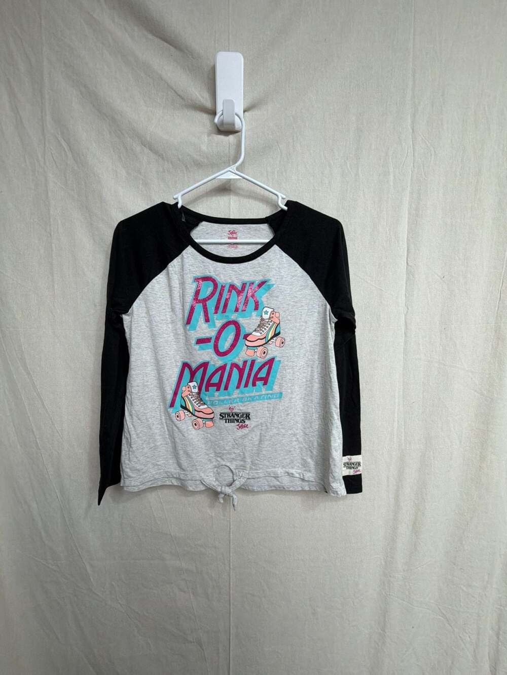 Justice x Stranger Things Rink-O-Mania Baseball Tee Size XL (16/18)